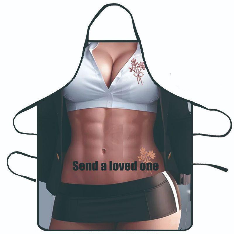Creative Funny Character Print Waterproof Apron For Kitchen Cooking Home Use