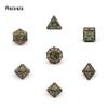 7 Pcs Copper Green Skull Metal Dice Solid Metal Polyhedral Dice Set Suitable for Role-Playing RPG  Board Game Card Game