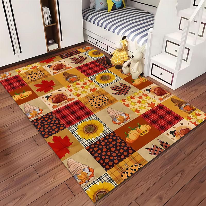Autumn Patchwork Pattern Carpet Suitable As a Non-slip Mat for the Living Room or Bedroom Sofa
