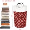 75/82L Large Folding Waterproof Belt Reinforced Long Handle Clothes Storage Bucket Lantern Printed Dirty Laundry Basket