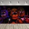 Cartoon Horror Bear Party Decorationd Backdrop FiveNights Theme Birthday Party Supplies Room Decoration Banner  Poster Gift144