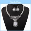Etnisk Stil Simulering Ädelstensprydnad Dam Halsband och Örhänge Set För Män och Kvinnor
