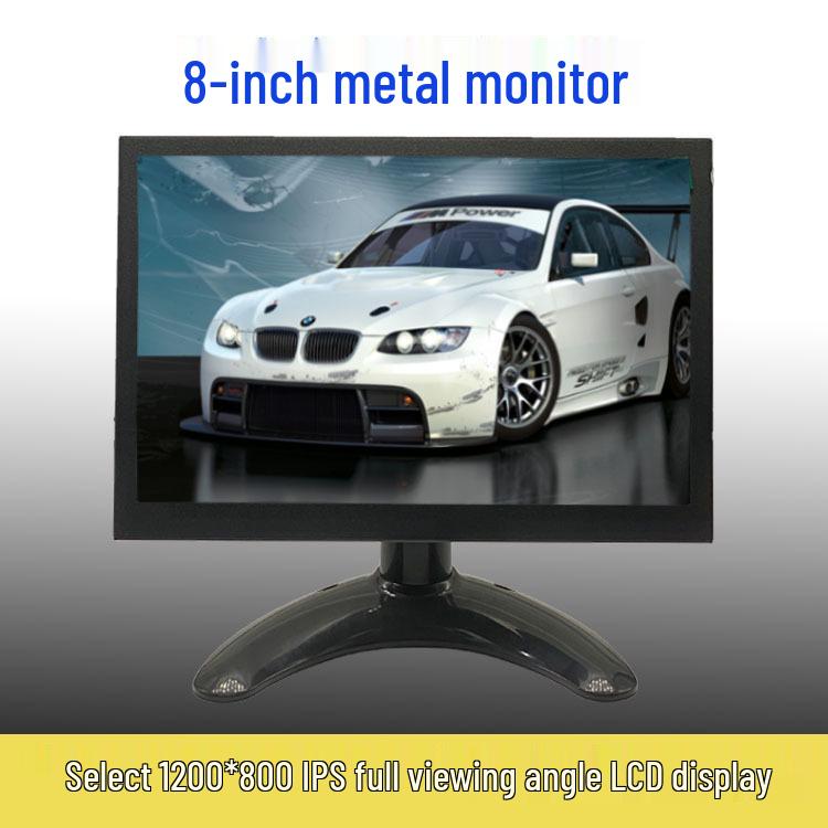 8" HD ლითონის LCD მონიტორი, 1080P სამრეწველო/მანქანაზე დასამონტაჟებელი დისპლეი HDMI ინტერფეისით