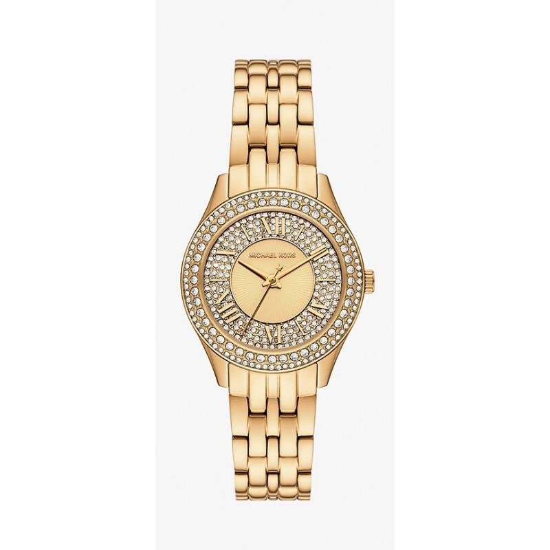 Michael Kors Mini Harlowe Pavé Gold-Tone Watch and Jewelry Set MK4974SET золотой