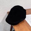 Classic Solid Corduroy Color Beret Cap With Warmth Sunshade For Winter Gift