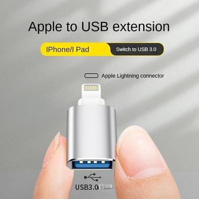 Adaptador OTG para celular iPhone, adaptador de disco U para celular, placa de som, mouse conectado ao celular Apple, cabeça fêmea Apple para USB