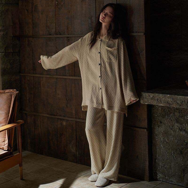 Damen Anti-Ausbeulungs-Pyjama-Set mit Polsterung: Langärmlig & Hose, Lässiger Fauler Stil für Frühling bis Winter