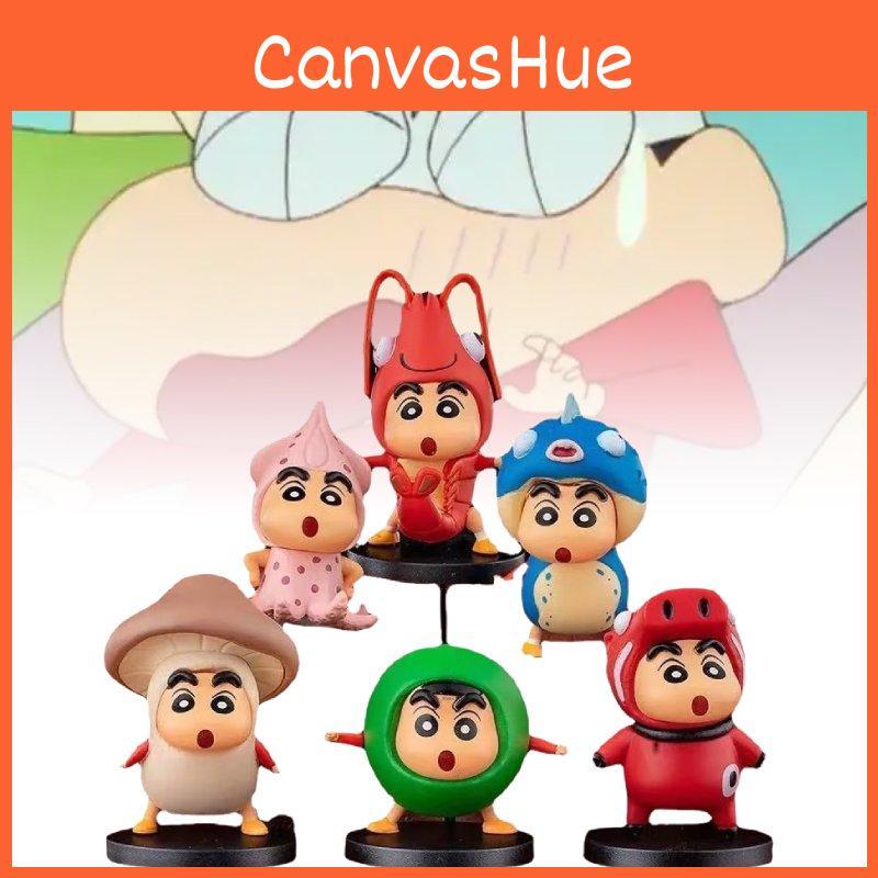 Crayon Shin 6pcs Chan Food Costume Pvc Toy Model Desktop Decor Gift Christmas