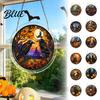 Crafting Fun Puzzle Acrylic Suncatcher Halloween Stained Glass Style Sun Catcher Holiday Gift Kit Gothic Window Hanging Ornament for Home,