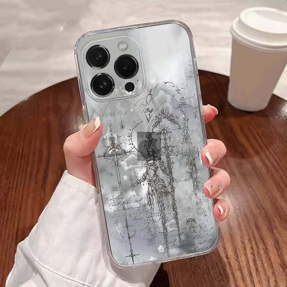 

Готична кокетка кіберсигілізм Чохол для телефону Для iPhone 16,15,14,13,12,11 Plus,Pro,Max,XR,XS,Plus,E,SE4,Mini Прозорий чохол iPhone15pro