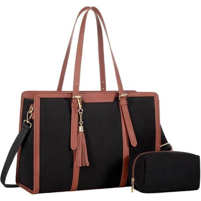 

European And American Women S Laptop Handbag 17-Inch Leather Clutch Bag Business Travel Leisure Bag