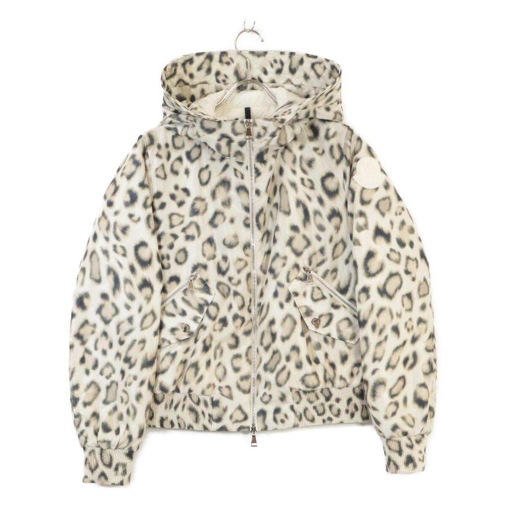 MONCLER ALDIB Leopard Hooded Down Jacket Jacket 2 IvoryUsed