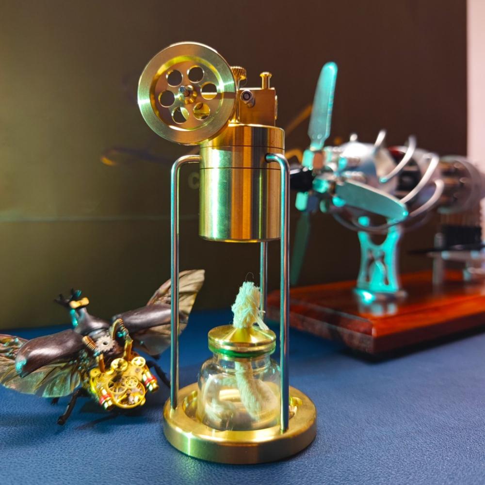 Steam Stirling Engine Mini Single Cylinder Metal Engine Model Gift Desktop Ornament Can Start A Mechanical Engine Model