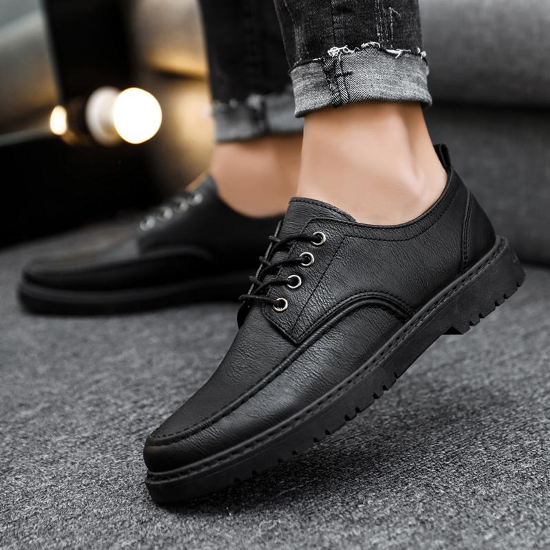 Fashion Mens Vintage  Split Leather Work Boots Brown Round Toe Derby Shoes Casual Lace-up Dress Boots for Office Business