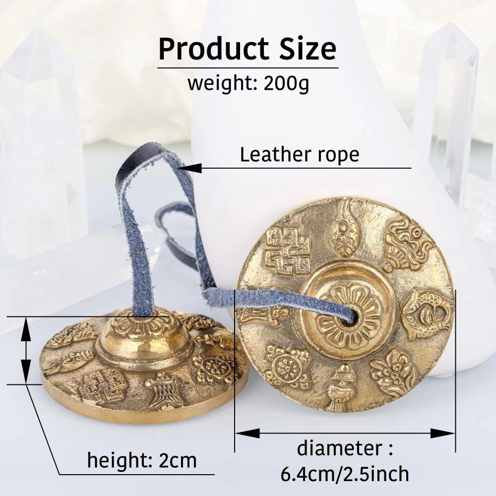 The Eight Auspicious Symbols Tingsha Cymbal Bell Handcrafted Brass Chime Bells  Buddhist