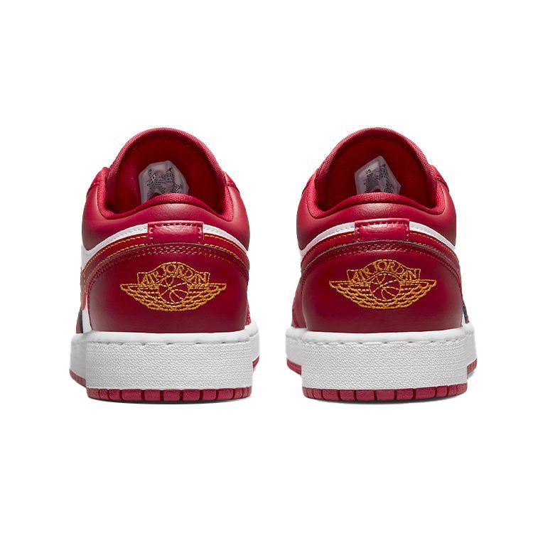 Air Jordan 1 Low GS Cardinal Red Kids Sneakers Noble-Red White University-Gold 553560-607