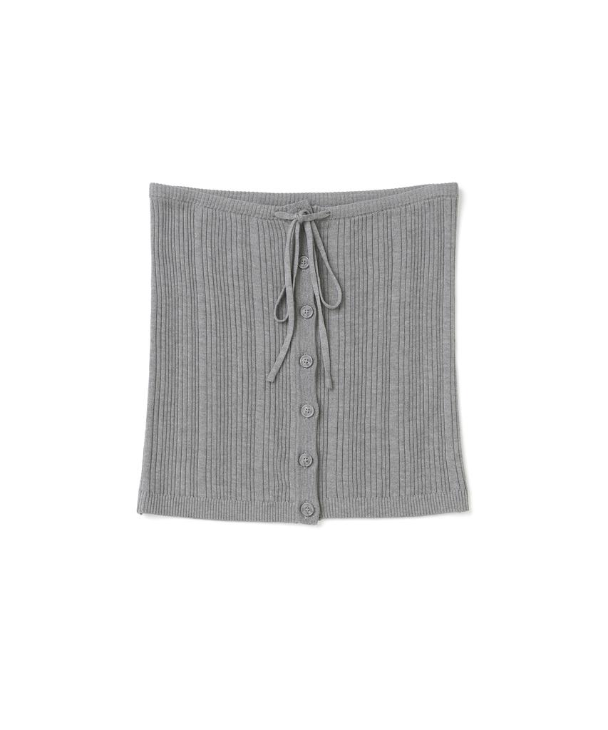 MILLO WOMEN Ribbed Layered Knit Top [Melange Gray]