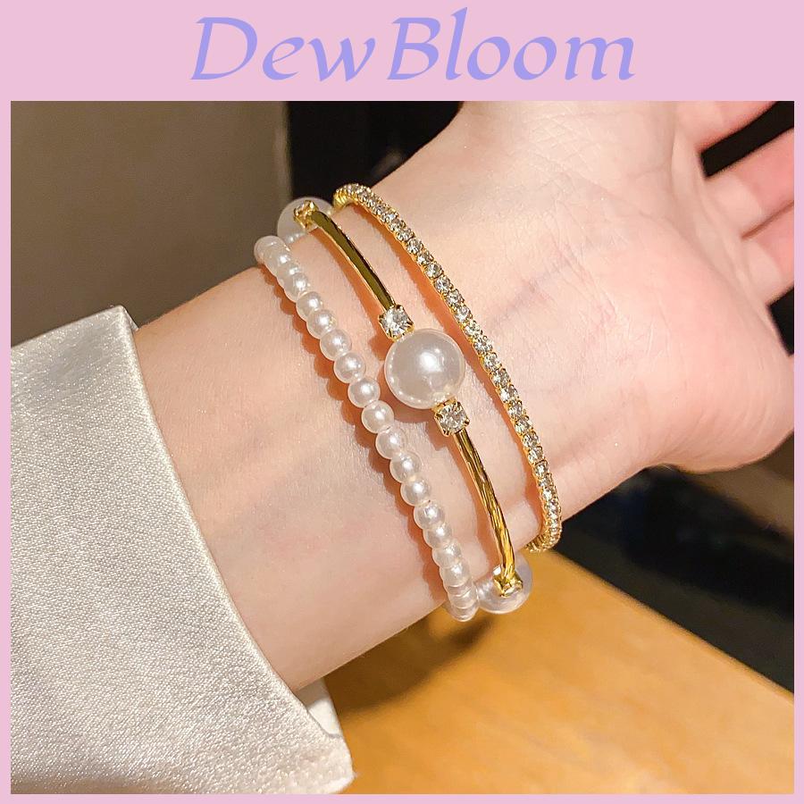 Fashion Pearl Bracelets With Rhinestones For Elegant Casual Wear
