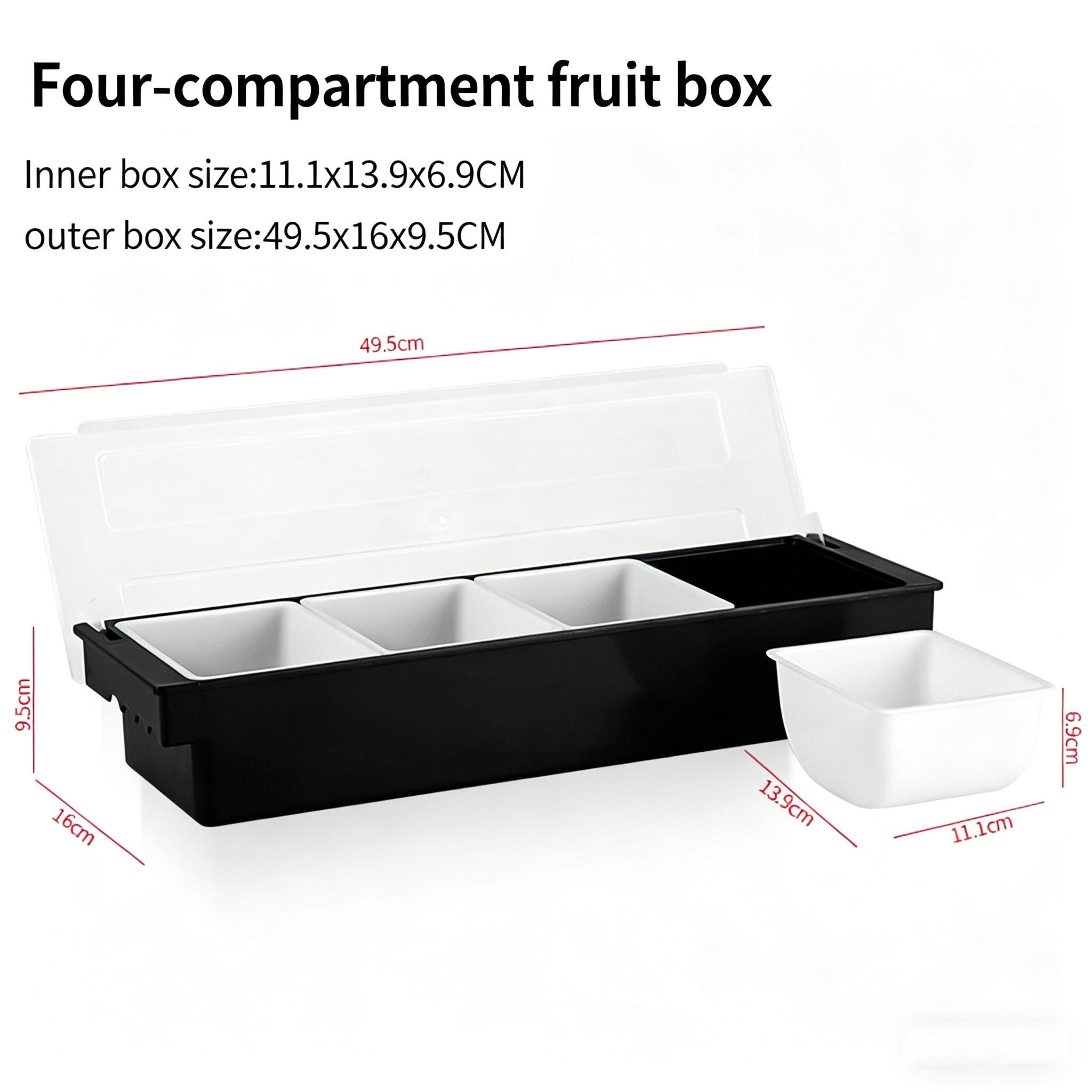 

6-Compartment Cold Insulated Condiment Tray with Lid Removable Food Storage Containers Chilled Garnish Party Cocktail Garnishes