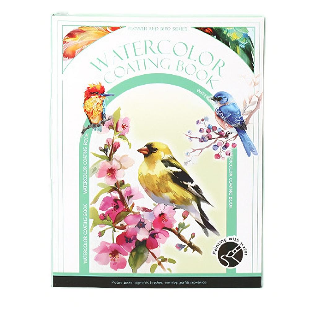 Travel Watercolor Painting Set with Tri-Fold Book, Built-in 12 Colors & Stress Relief Note Paper for DIY Art Folding Book