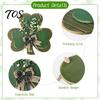 St Patricks Day Gift for Home St. Patrick's Wooden Clover Door Sign with Hemp Rope, Rustic Double Layer Shamrock Hanging Front Welcome Decor