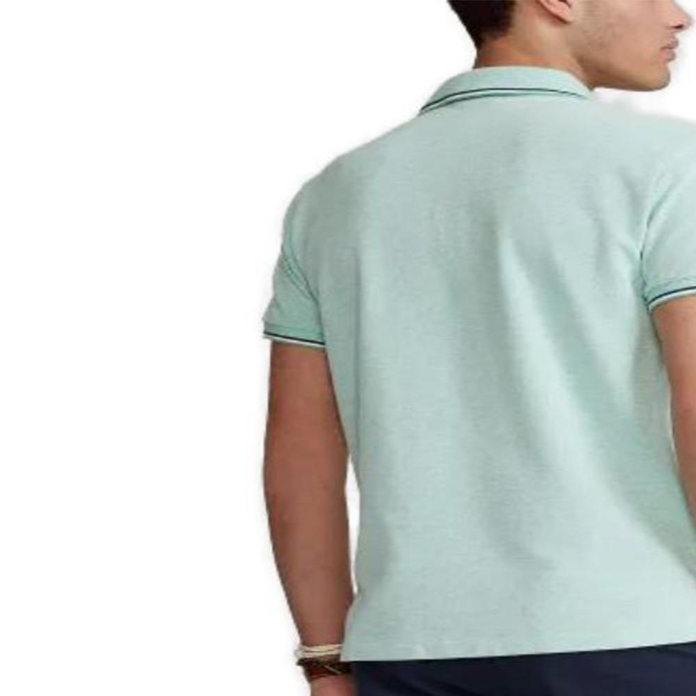 Polo Ralph Lauren Logo Bestickt Lässig Slim Fit Kurzarm Poloshirt Herren Poloshirts Grün MNPOKNI1N821161-300