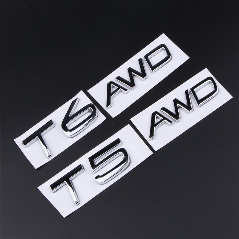 Autocolante pentru mașină modificate Metal AWD T5 T6 Logo auto S60L XC60 XC90 Aripa modificată Coadă standard Standard Autocolante decorative pentru mașină