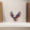 Eagle Tabletop Ornament, 360° Spinning Patriotic Acrylic Display with American Flag & Stars, High-Definition July 4th Independence Day Decor for