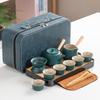 Black Pottery Kung Fu Tea Set Side Pot Household Outdoor Travel Gift Set Portable Simple Japanese Set