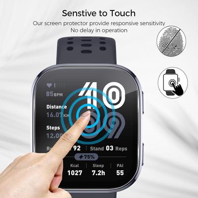 3Pcs For Huami Amazfit Bip 6 TPU Watch Screen Protector Anti Scratch HD Clear Hydrogel Film