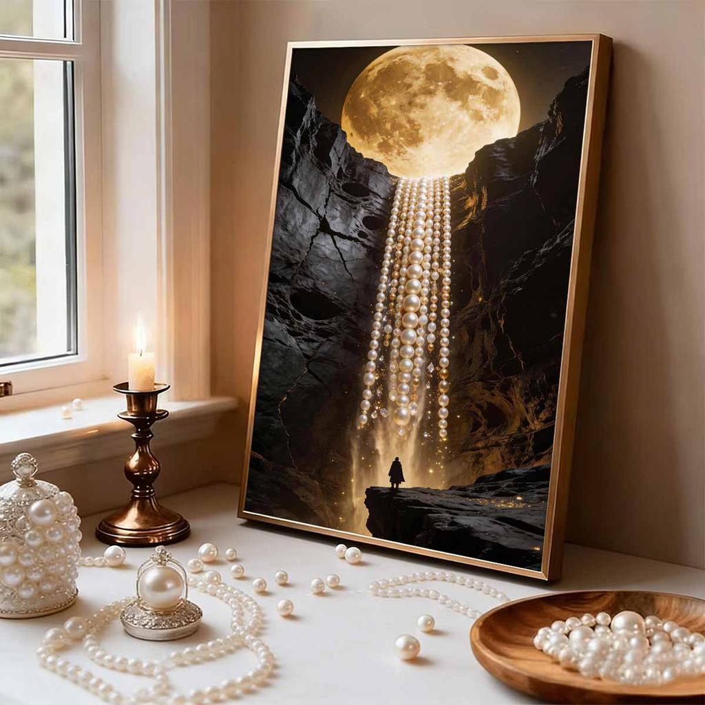 Pearl DIY Canyon Waterfall Art Kits 15.7x19.6inch Gem Art Pearl Painting Kits Without Frame for Adults Gift Idea Home Wall Decor