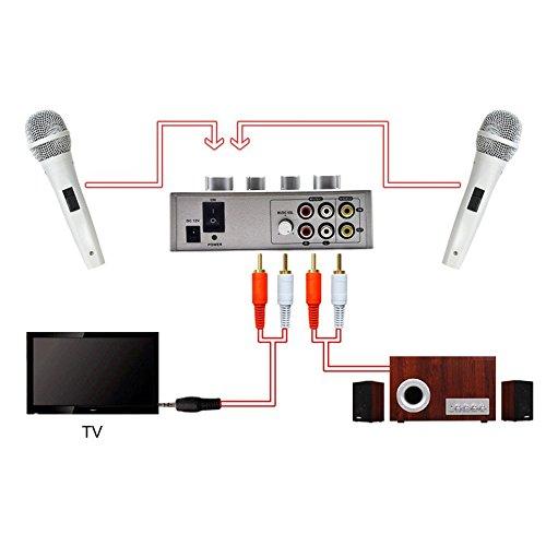 Douk Audio Karaoke Sound Mixer KTV Effect Reverb Microphone Preamplifier Home Audio DVD System Black
