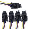 5-PCS Waterproof Automotive Relay 12V 24V 5Pin 40A Car Relay with Black Red Copper Terminal Auto Relay Socket Harness Cable