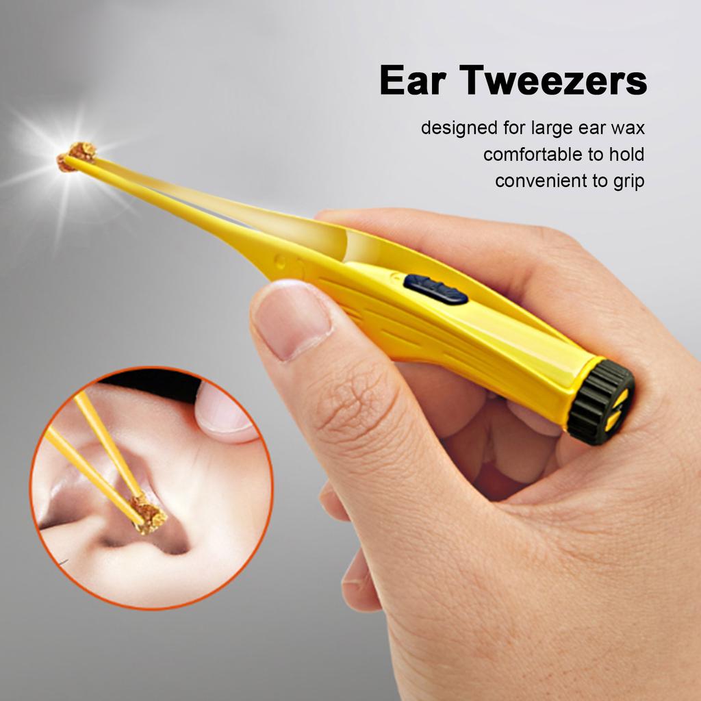 Earpicks Ear Wax Removal Tools with LED Light Flashlight Earpick Ear Spoon Tweezers Ear Cleaner for Ear Care Ear Cleaning Tool with Case