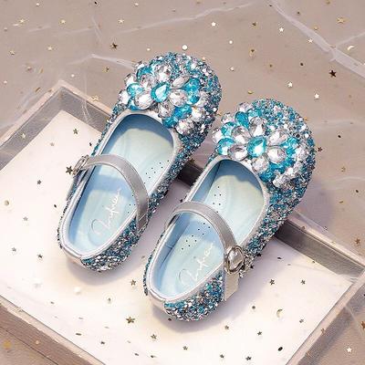 Children's Shoes Girls' Crystal Shoes Princess Shoes Spring and Autumn New Soft Sole Spring Little Girls' Single Shoes Fashionable Trendy