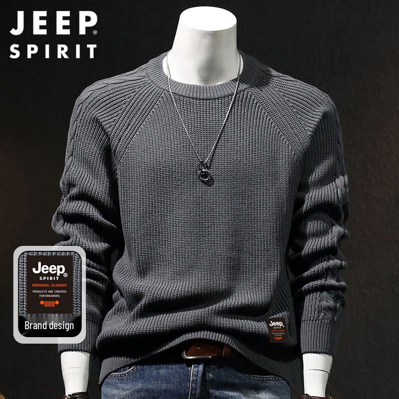 

JEEP SPIRIT Men s Round Neck Warm Knit Sweater XL