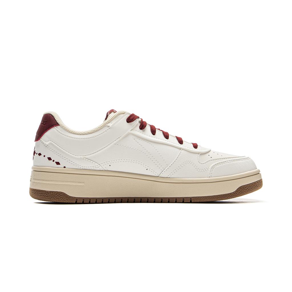 New LiNing Tianji Slip Resistant Cushioning Abrasion Resistant Lightweight Low Top Skateboard Shoes Men's White Red AGCV089-5