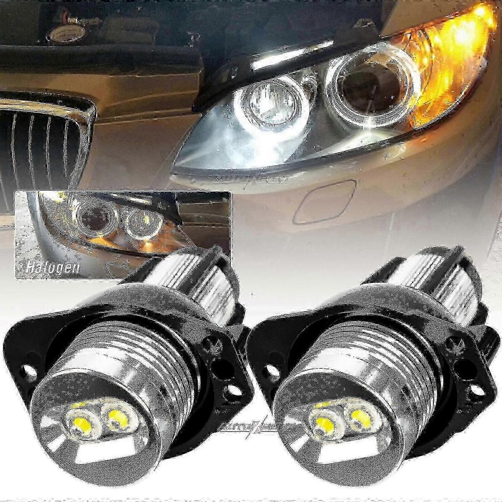 LED Angel Eyes Sada světlometů Kompatibilní s BMW E90 E91 6000K Xenon Bílá Denní Svícení Upgrade Žárovky