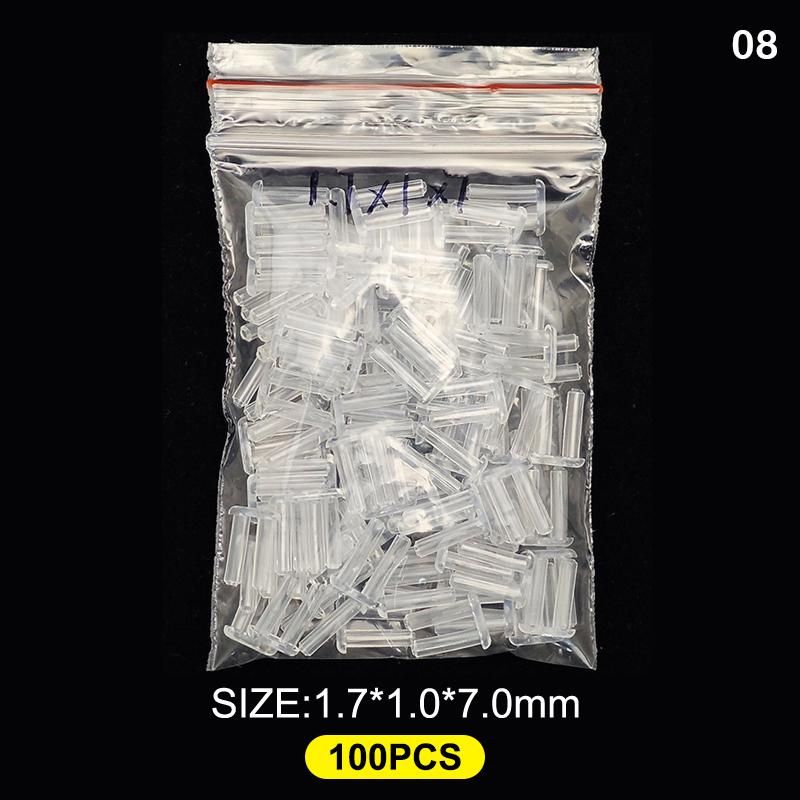 100 Stück Randlose Brillen Doppelgummi-Stopfen Verschluss Schnalle 7mm/2.2mm Länge Korrektionsbrillenzubehör Ausrüstung