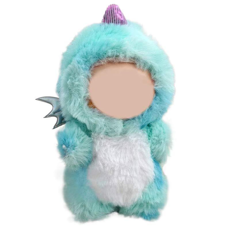 17cm Doll Clothes For Labubu Cute  Dinosaur Elephant Cat Plush Suit Jumpsuit Kawaii Headwear Doll Dress Up Game Decor For Gift