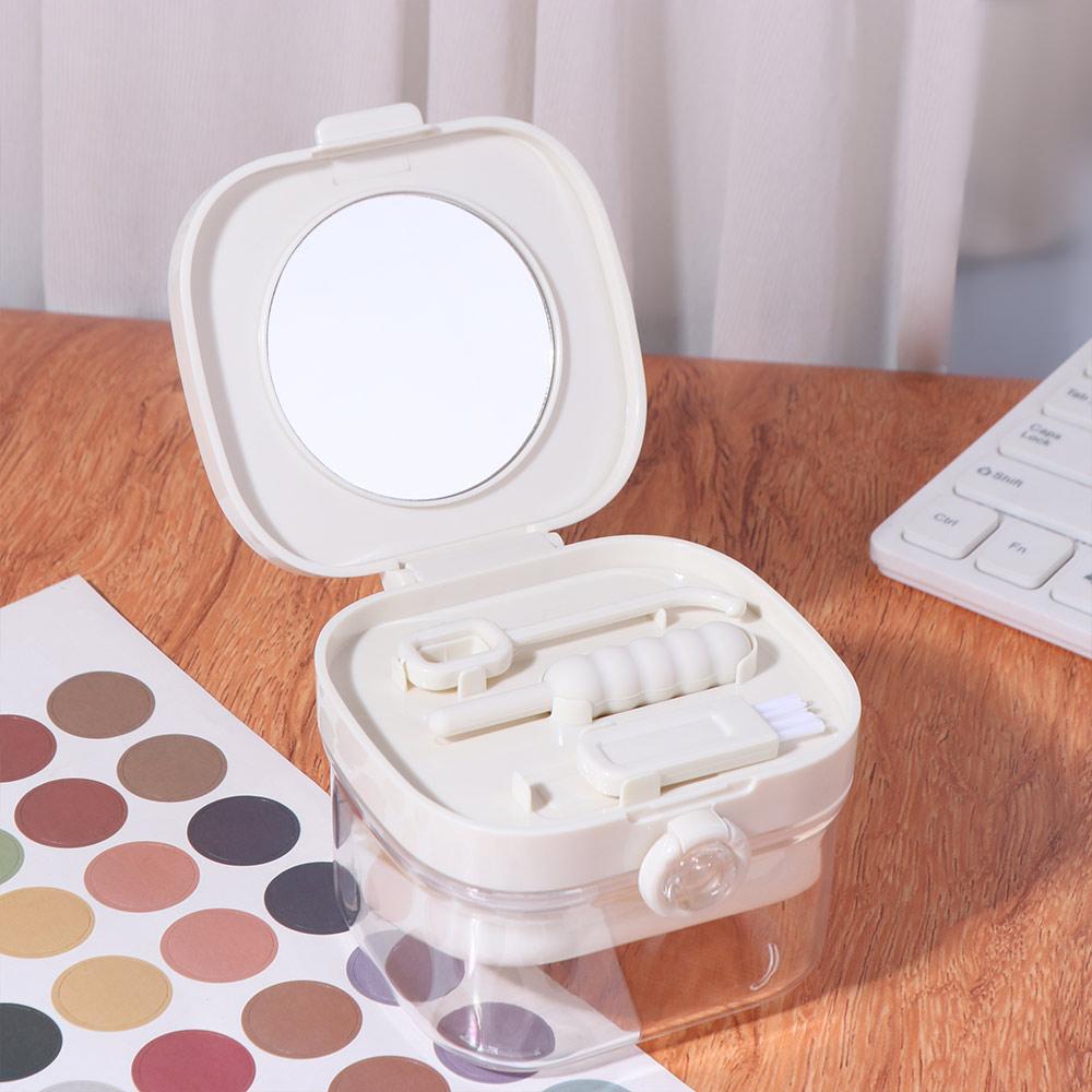 Portable Denture Soaking Cleaning Box Transparent Cleaning Tooth Storage Case  False Teeth