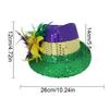 Mardi Gras Sequin Hat Gold Green Feather Head Hoop Headband Top Hat Costume Accessories Party Dress Decor Christmas Party Cap