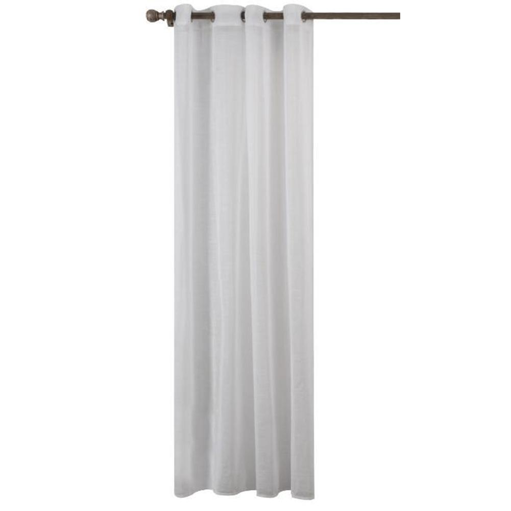 

Bamboo Flower Printing Curtain Plain Color Perforated Drapes For Bedroom Living Room white140X220cm