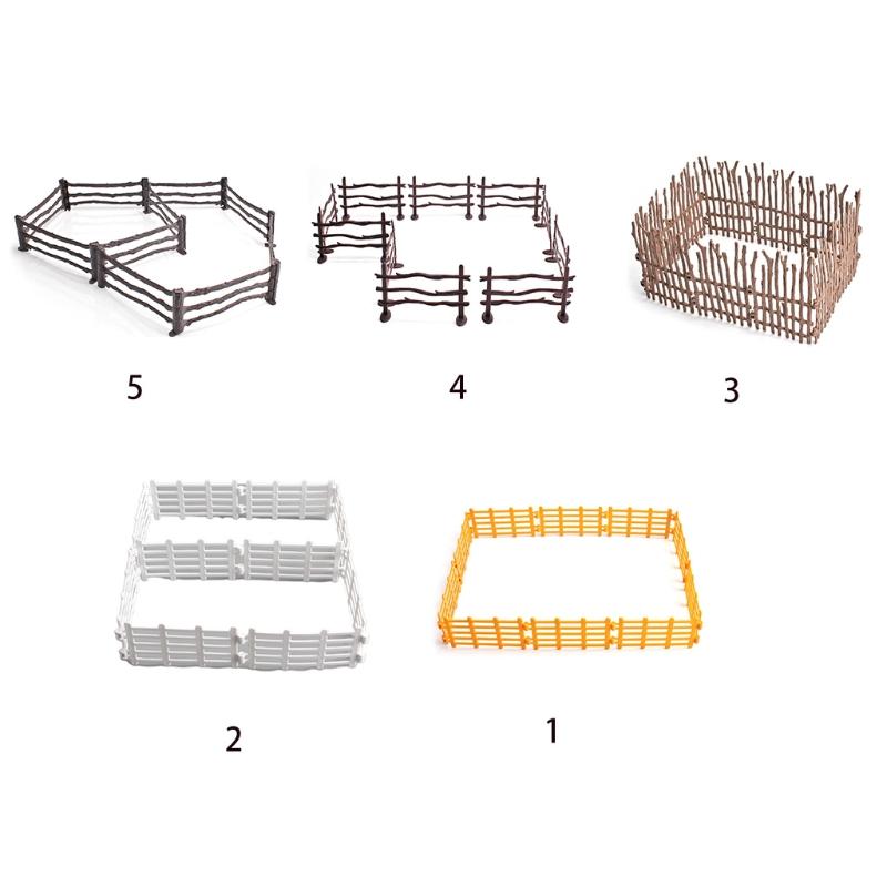 10Pcs Farmhouse Decoration Miniature Scene Fences Set for Doll House Furniture DIY Role for Play Accs Kids Interaction F