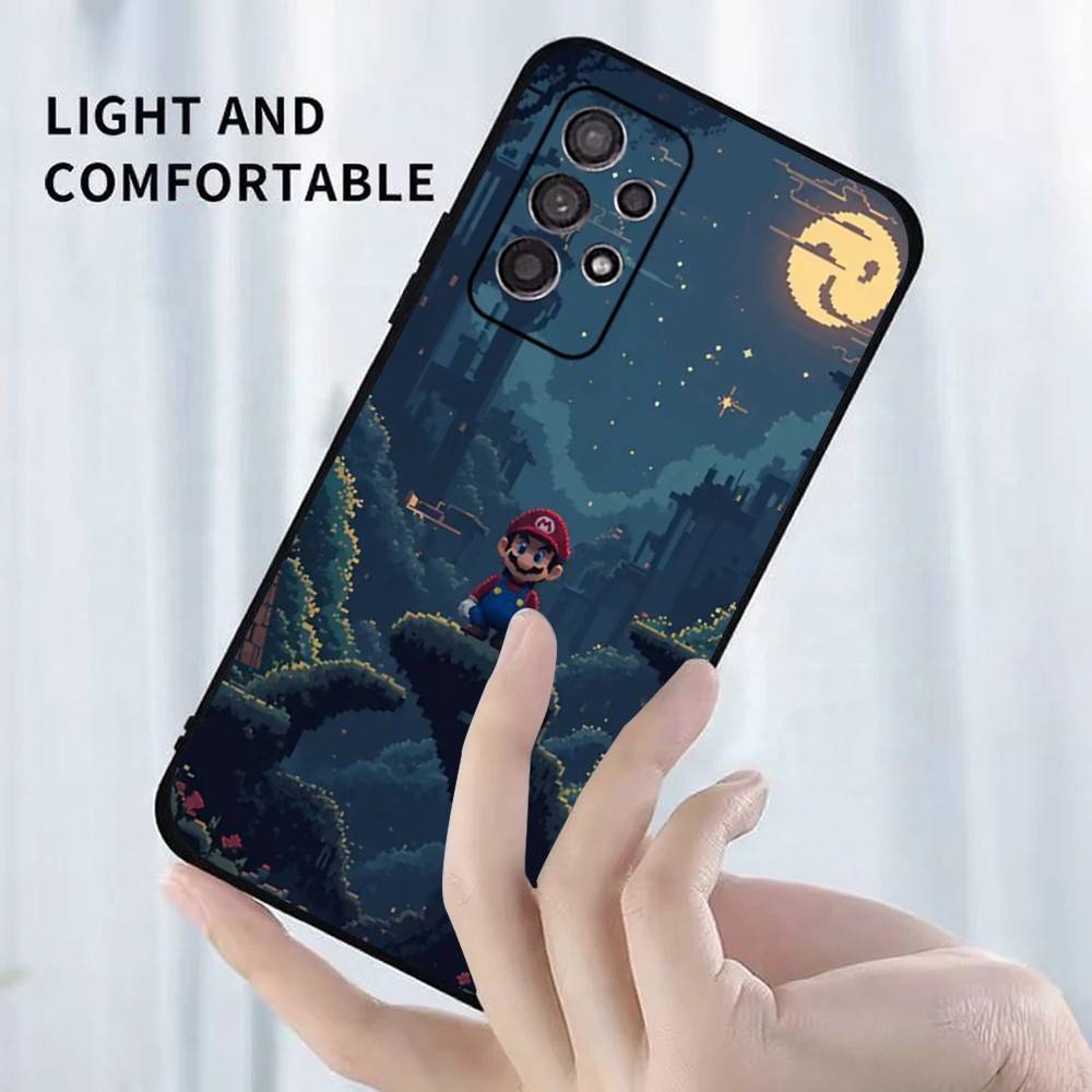 Anime Super M-MarioS Bros Phone Case For Samsung S25,S24,S23,S22,S21,S20,S10,Ultra,Plus,Lite,FE,Soft Silicone Black Cover