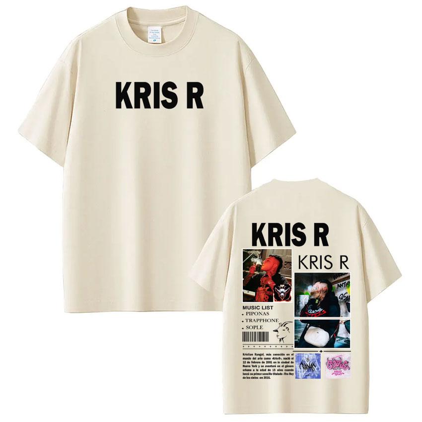 

Rapper Kris R Album Tour Print Tshirt Unisex Women Vintage Summer Shortsleeved Loose Casual Cotton Hiphop Oversized Tshirts XL