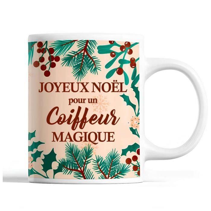 Mug - Noël Coiffeur homme - Beige - 325 ml - Résistant lave-vaisselle et micro-onde