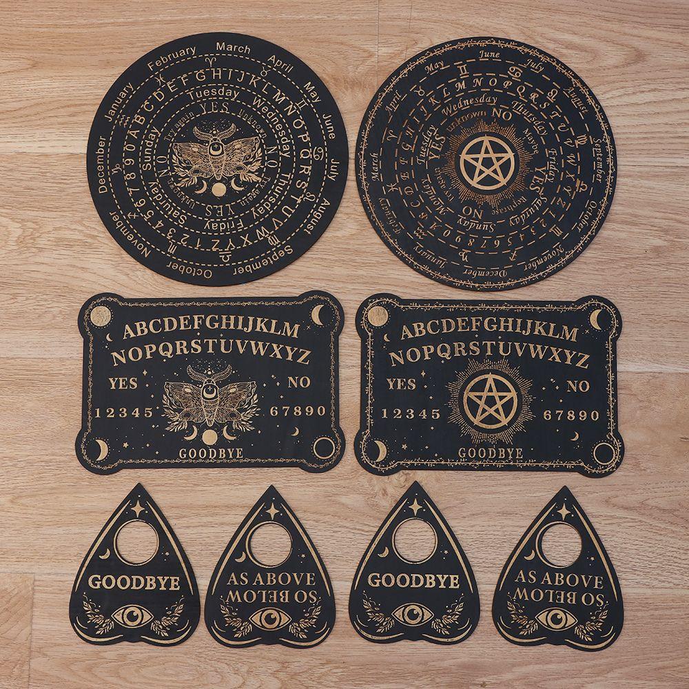 Moon Wooden Carven Board Wall Sign Pendulum Dowsing Divination Board Set Black Wooden Spirit Board
