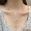 VENTFILLE 925 Sterling Silver Bow Necklace For Women Sweet Cool Tassel Love Fashion Classic Jewelry Gift Dropshipping