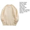 Men Fall Winter Sweater Solid Color Knitted Warm Thick Long Sleeve Loose Anti-shrink Pullover Casual Couple Unisex Sweater